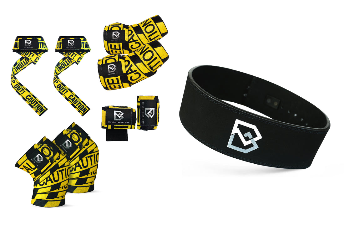 Buy A Pair Of Elbow Wraps + Knee Wraps + Wrist Wraps + Wrist Straps & Get A Lever Belt For $49.99